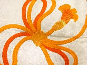 アンティーク　組紐模様刺繍開き名古屋帯（額縁仕立て）